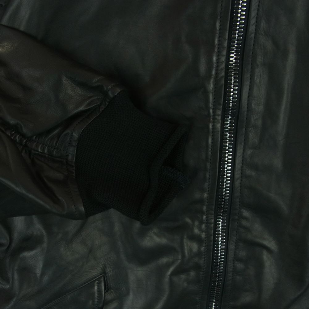 GIORGIO BRATO ジョルジオブラット 24SS GU24S14095 国内正規品 レザー ボンバー ジャケット ダブルジップ MA-1 ブラック系 50【中古】