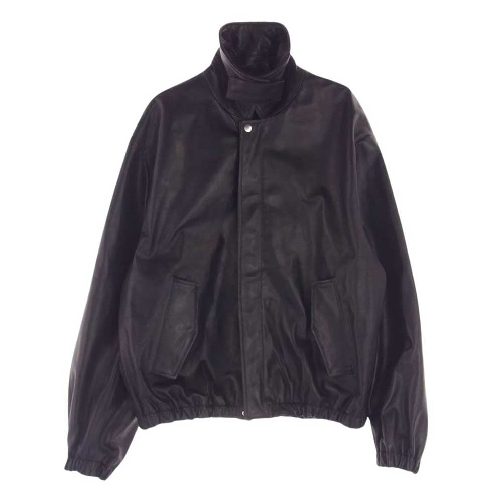 シュタイン 24SS ST.767 LEATHER ZIP BLOUSON ゴートレザー ジップ ブルゾン ブラック ダークブラウン系 M【中古】