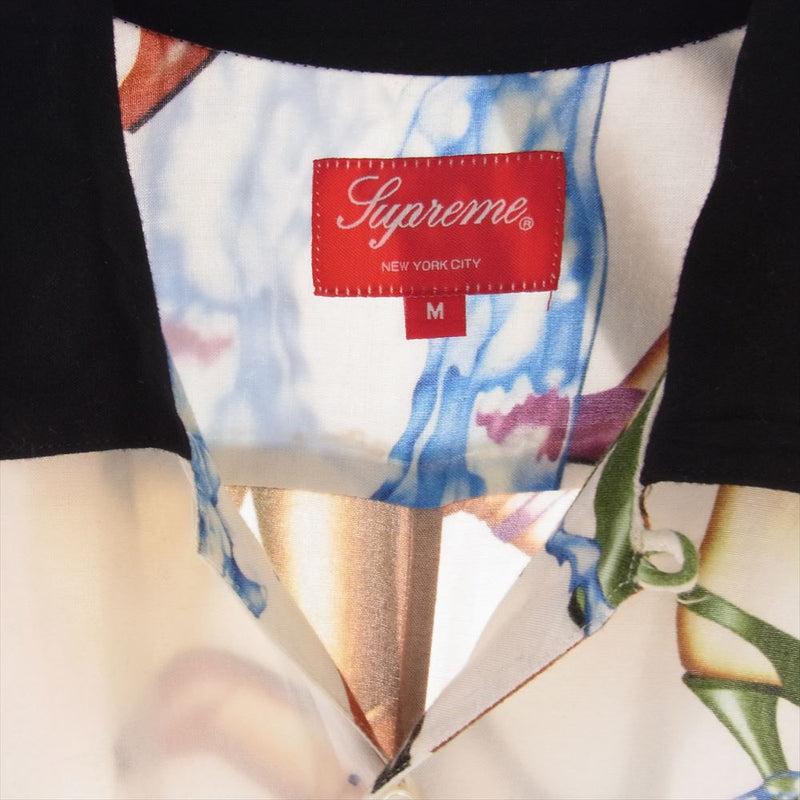 Supreme シュプリーム 15SS Heels Shirt White レーヨン 総柄 半袖 シャツ M【中古】