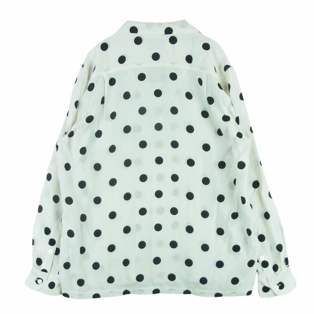 WACKO MARIA ワコマリア The Guilty Parties ザギルティーパーティーズ ドット 水玉 ハワイアン 長袖 リヨセル オープンカラー シャツ 日本製  オフホワイト系 ブラック系 L【中古】