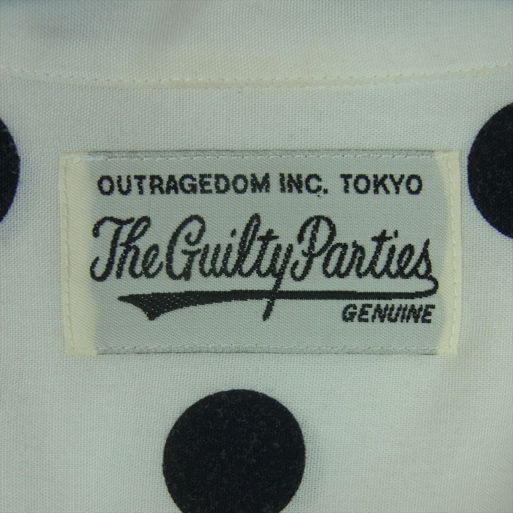 WACKO MARIA ワコマリア The Guilty Parties ザギルティーパーティーズ ドット 水玉 ハワイアン 長袖 リヨセル オープンカラー シャツ 日本製  オフホワイト系 ブラック系 L【中古】