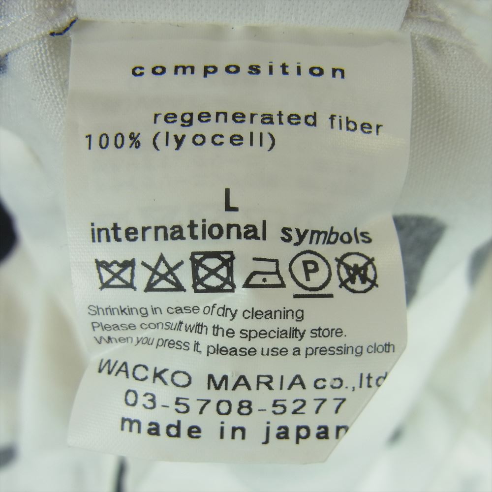 WACKO MARIA ワコマリア The Guilty Parties ザギルティーパーティーズ ドット 水玉 ハワイアン 長袖 リヨセル オープンカラー シャツ 日本製  オフホワイト系 ブラック系 L【中古】