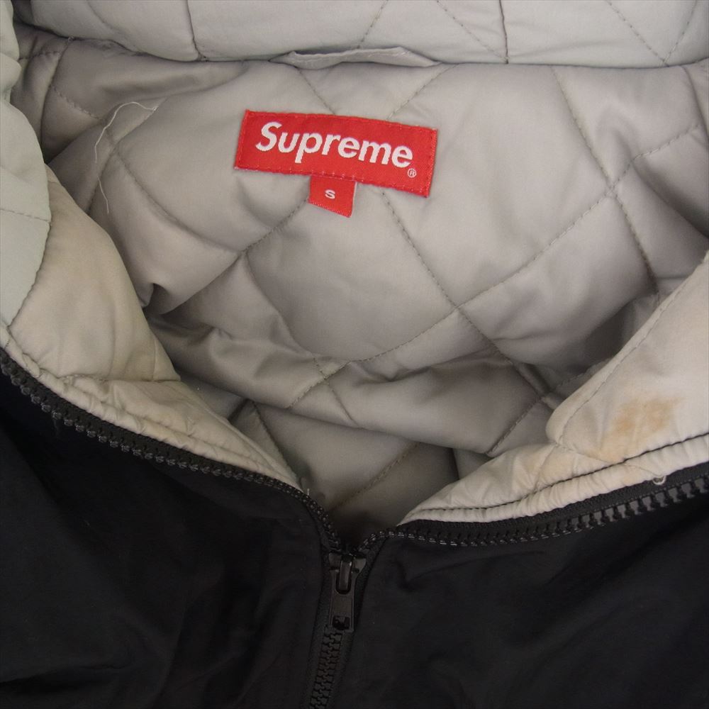 Supreme シュプリーム 18SS Sleeve Script Sideline Jacket スリーブ スクリプト サイドライン ジャケット 中綿 フーディ パーカー ブラック系 S【中古】