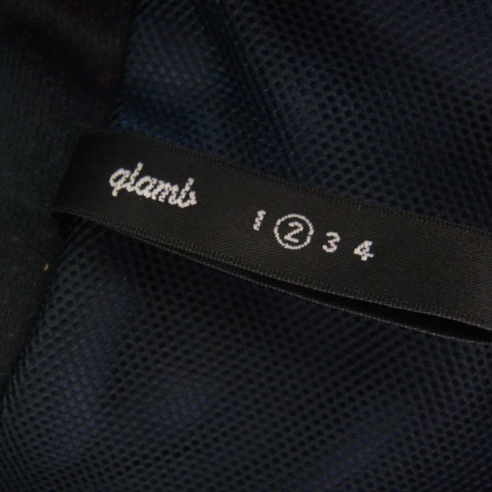 glamb グラム ウール 花柄 チェック 切替 マウンテンパーカー ジップアップ ジャケット ブルー系 2【中古】