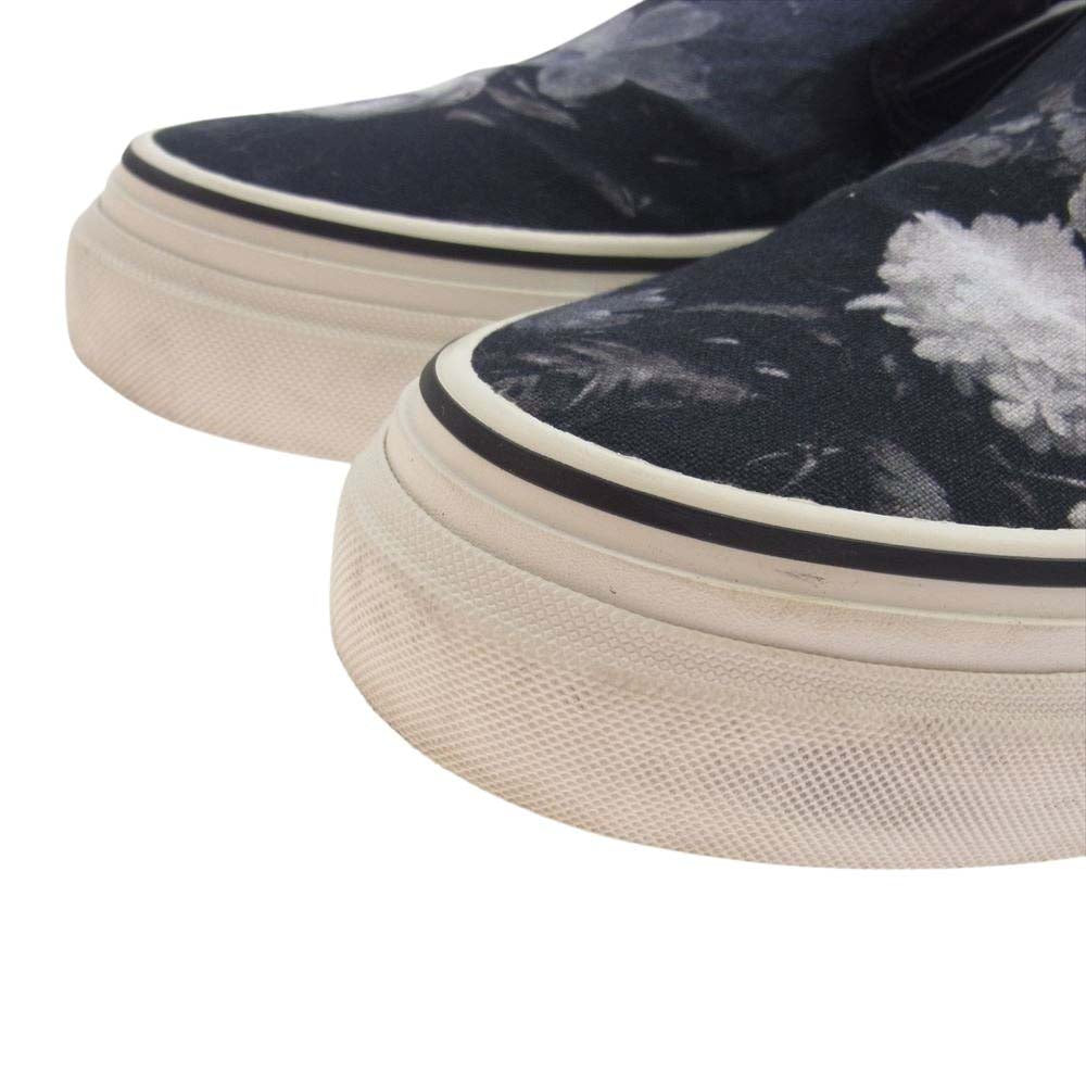 LAD MUSICIAN ラッドミュージシャン 2118-914 CANVAS SLIP ON FLOWER 花柄 フラワー キャンバス スリッポン スニーカー ブラック系 44【中古】