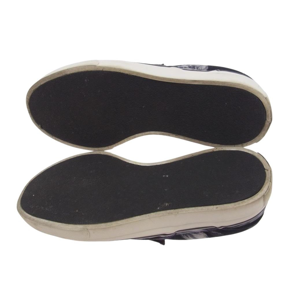 LAD MUSICIAN ラッドミュージシャン 2118-914 CANVAS SLIP ON FLOWER 花柄 フラワー キャンバス スリッポン スニーカー ブラック系 44【中古】