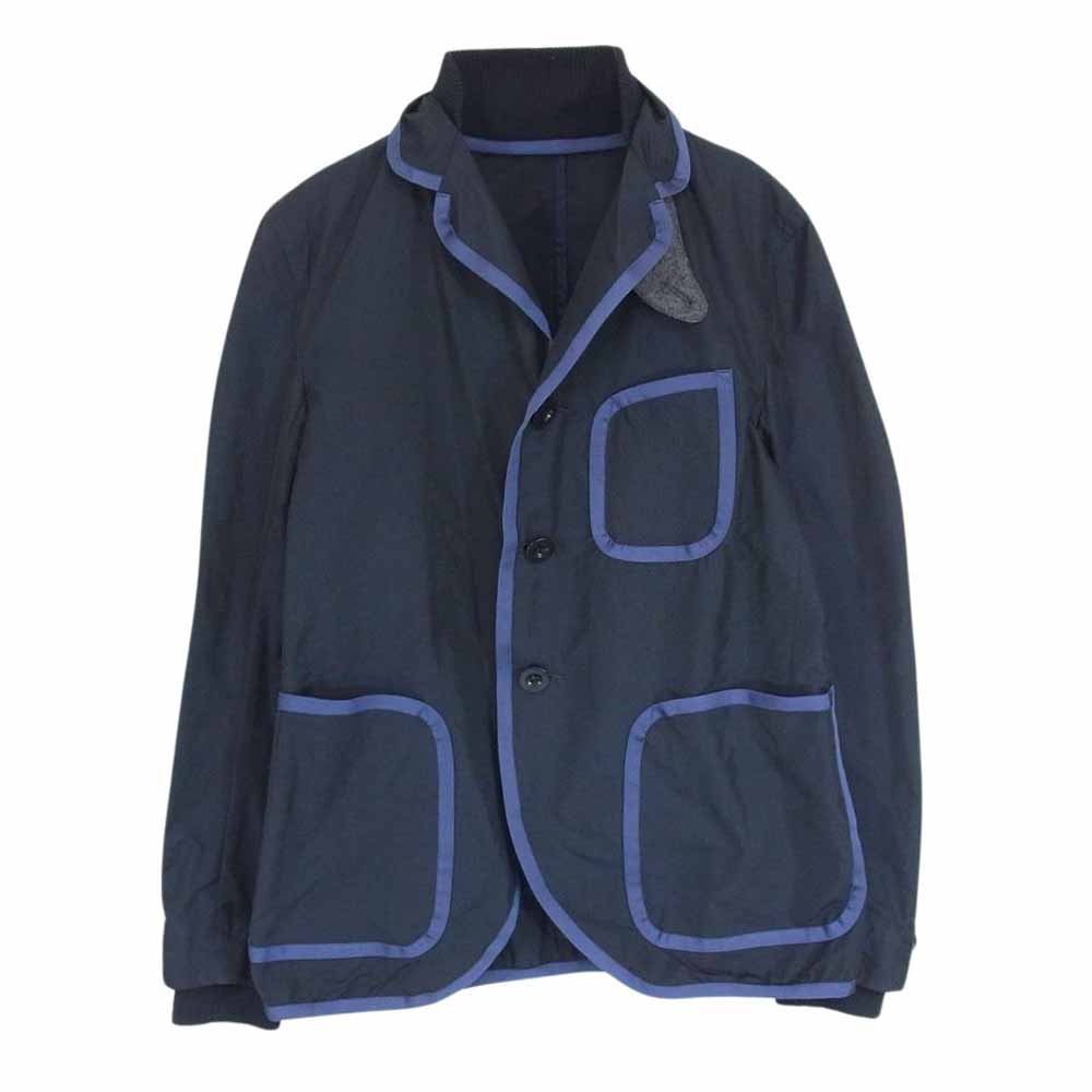 Sacai サカイ 12-00281M ポリエステル シルク リブ パイピング ジャケット ネイビー系 2【中古】