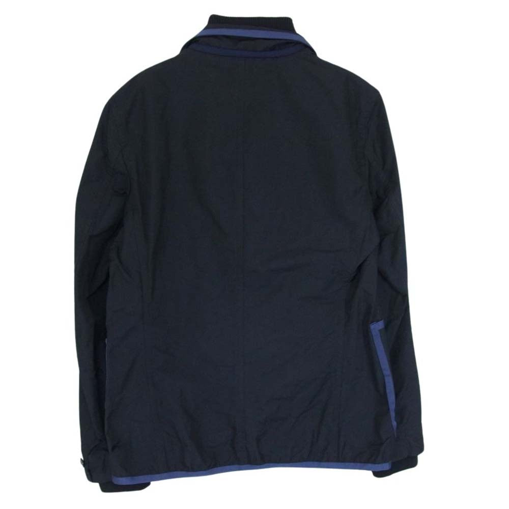 Sacai サカイ 12-00281M ポリエステル シルク リブ パイピング ジャケット ネイビー系 2【中古】