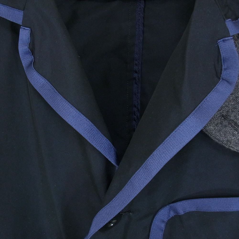 Sacai サカイ 12-00281M ポリエステル シルク リブ パイピング ジャケット ネイビー系 2【中古】