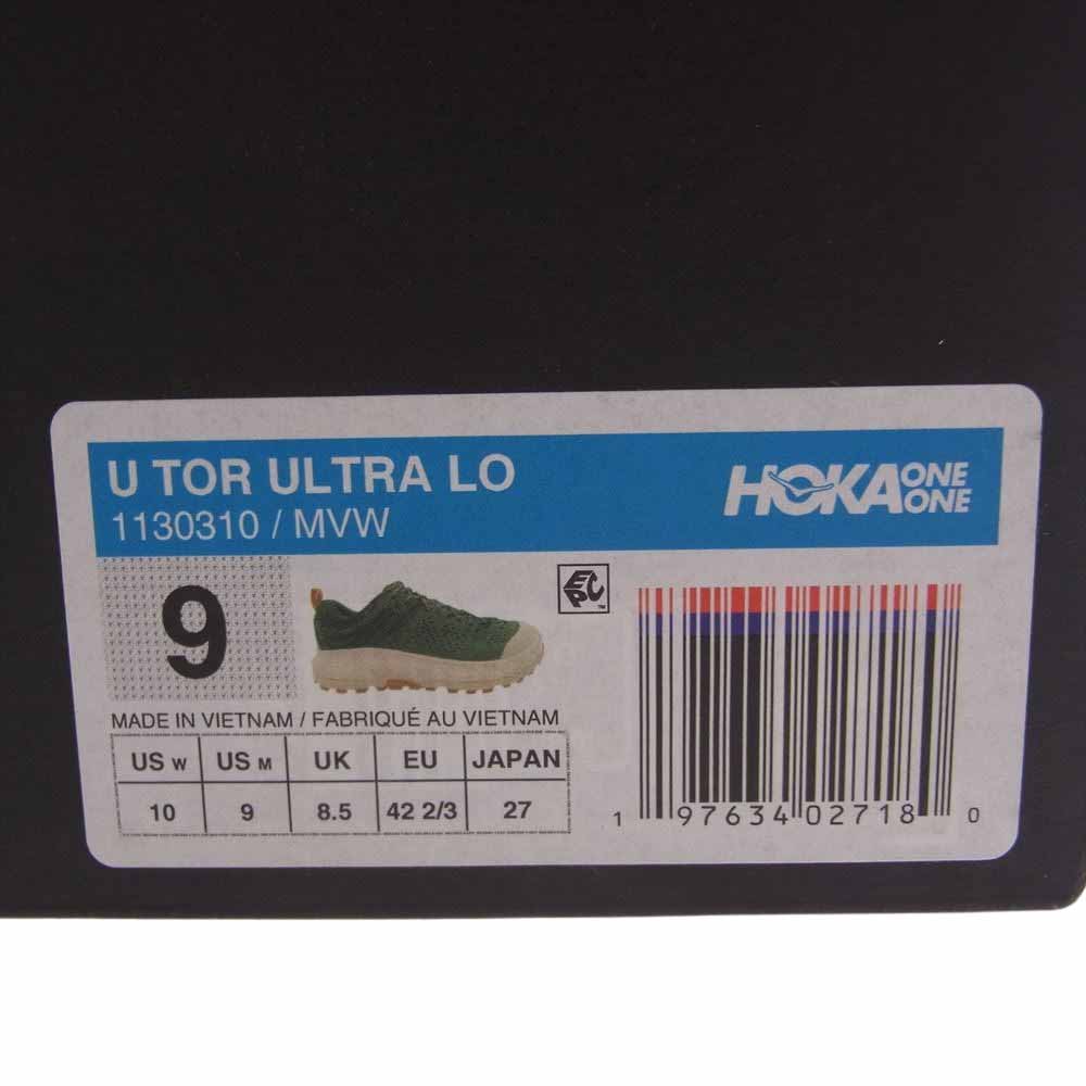 HOKA ONE ONE ホカ オネオネ 1130310 TOR ULTRA LO トーウルトラロー マウンテン ビュー GORE-TEX ゴアテックス vibramソール ビブラム ローカットスニーカー グリーン系 ホワイト系 27cm【極上美品】【中古】
