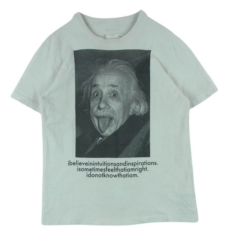 Sacai サカイ 20AW 20-0117S Einstein アインシュタイン フォトプリント 半袖 Tシャツ 日本製 オフホワイト系 1【中古】
