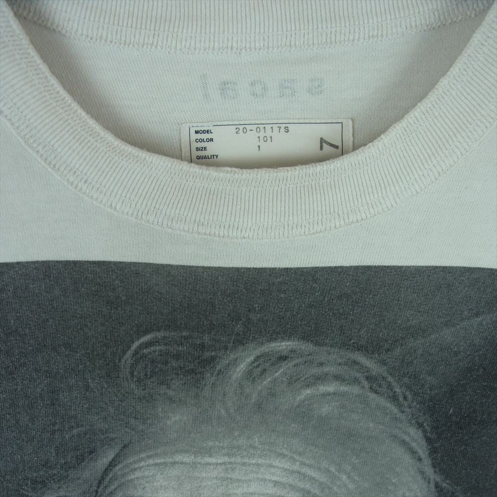 Sacai サカイ 20AW 20-0117S Einstein アインシュタイン フォトプリント 半袖 Tシャツ 日本製 オフホワイト系 1【中古】