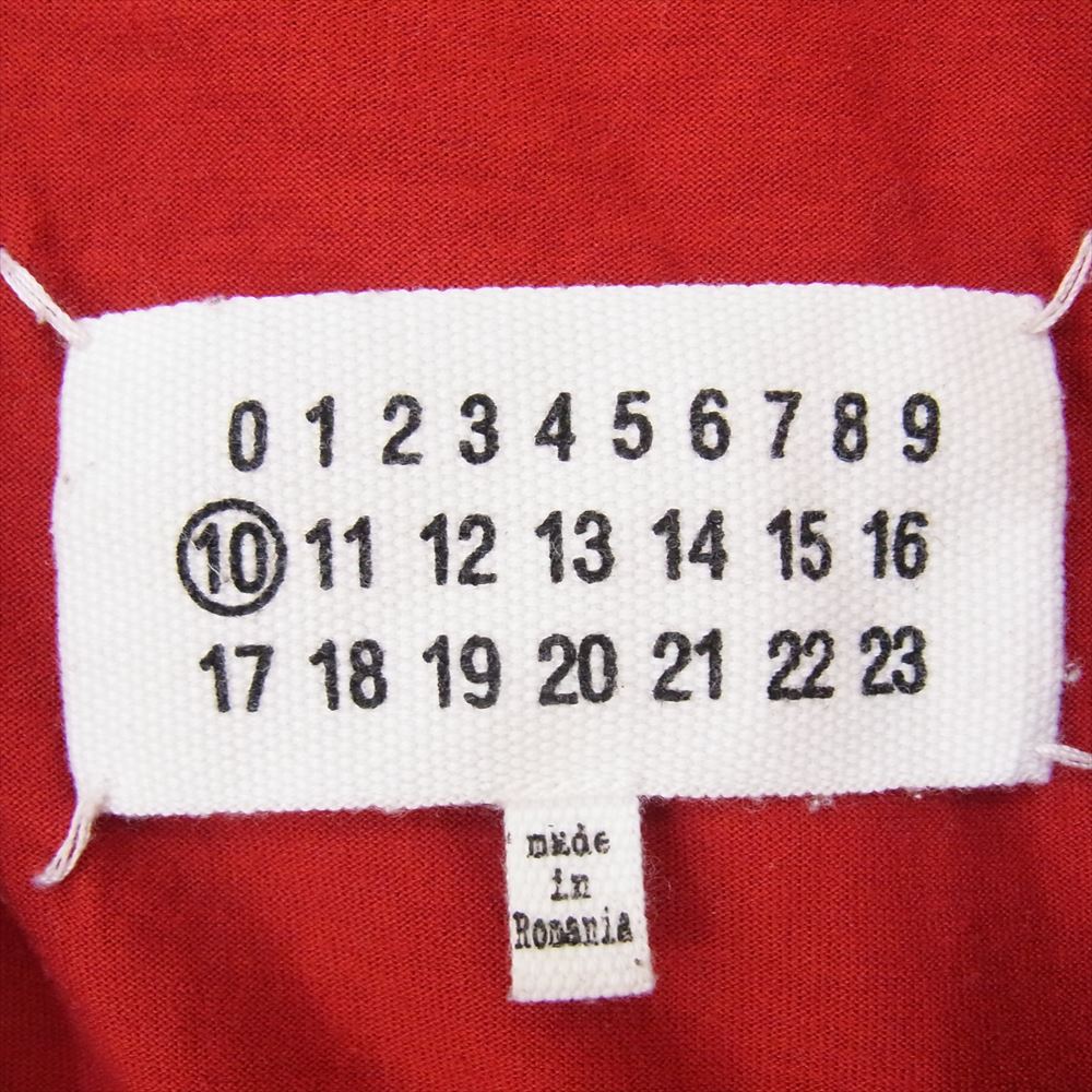 MAISON MARGIELA メゾンマルジェラ S30GC0701 10ライン 国内正規品 反転ロゴ 半袖 プリント Tシャツ レッド系 44【中古】