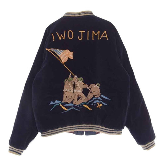 東洋エンタープライズ TT10797 COLLECTERS SELECTION LIMITED EDITION SOUVENIR JACKET IWOJIMA 港商 硫黄島 別珍 サテン リバーシブル スカジャン スーベニア ジャケット ネイビー系 中【中古】