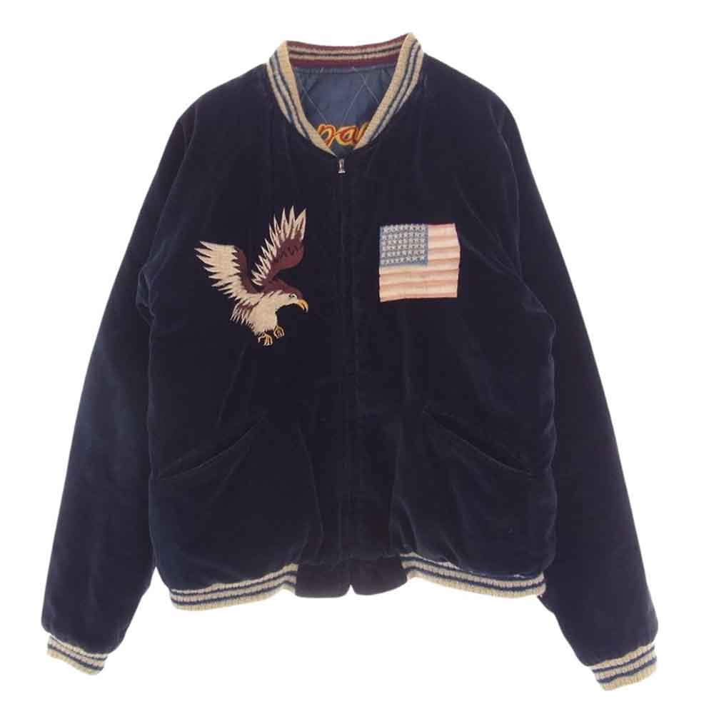 東洋エンタープライズ TT10797 COLLECTERS SELECTION LIMITED EDITION SOUVENIR JACKET IWOJIMA 港商 硫黄島 別珍 サテン リバーシブル スカジャン スーベニア ジャケット ネイビー系 中【中古】
