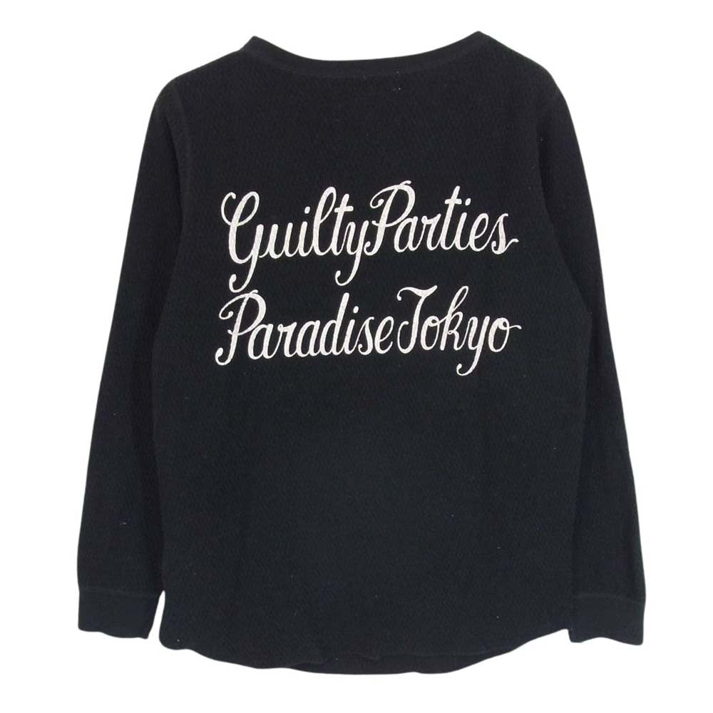 WACKO MARIA ワコマリア CREW NECK クルーネックサマー 長袖カットソー バックプリント  ブラック系 M【中古】