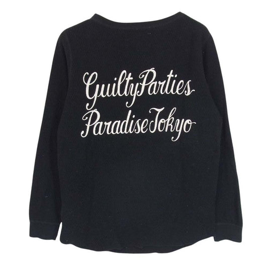 WACKO MARIA ワコマリア CREW NECK クルーネックサマー 長袖カットソー バックプリント  ブラック系 M【中古】