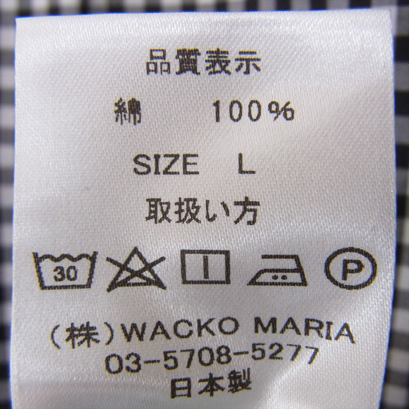 WACKO MARIA ワコマリア 20FWE-WMS-IP01 B.D SHIRT ボタンダウンシャツ GUILTY PARTIES ギルティー パーティー ギンガムチェック ブラック系 L【新古品】【未使用】【中古】