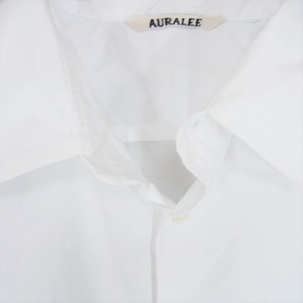 AURALEE オーラリー 23SS A23SS01TN WASHED FINX TWILL SHIRT ウォッシュド フィンクス ツイル レギュラーカラー 長袖シャツ ホワイト系 4【中古】