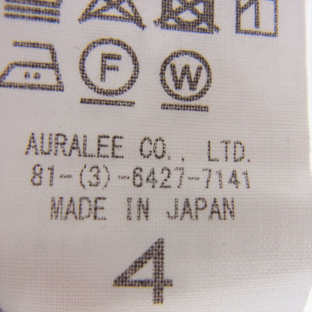 AURALEE オーラリー 23SS A23SS01TN WASHED FINX TWILL SHIRT ウォッシュド フィンクス ツイル レギュラーカラー 長袖シャツ ホワイト系 4【中古】