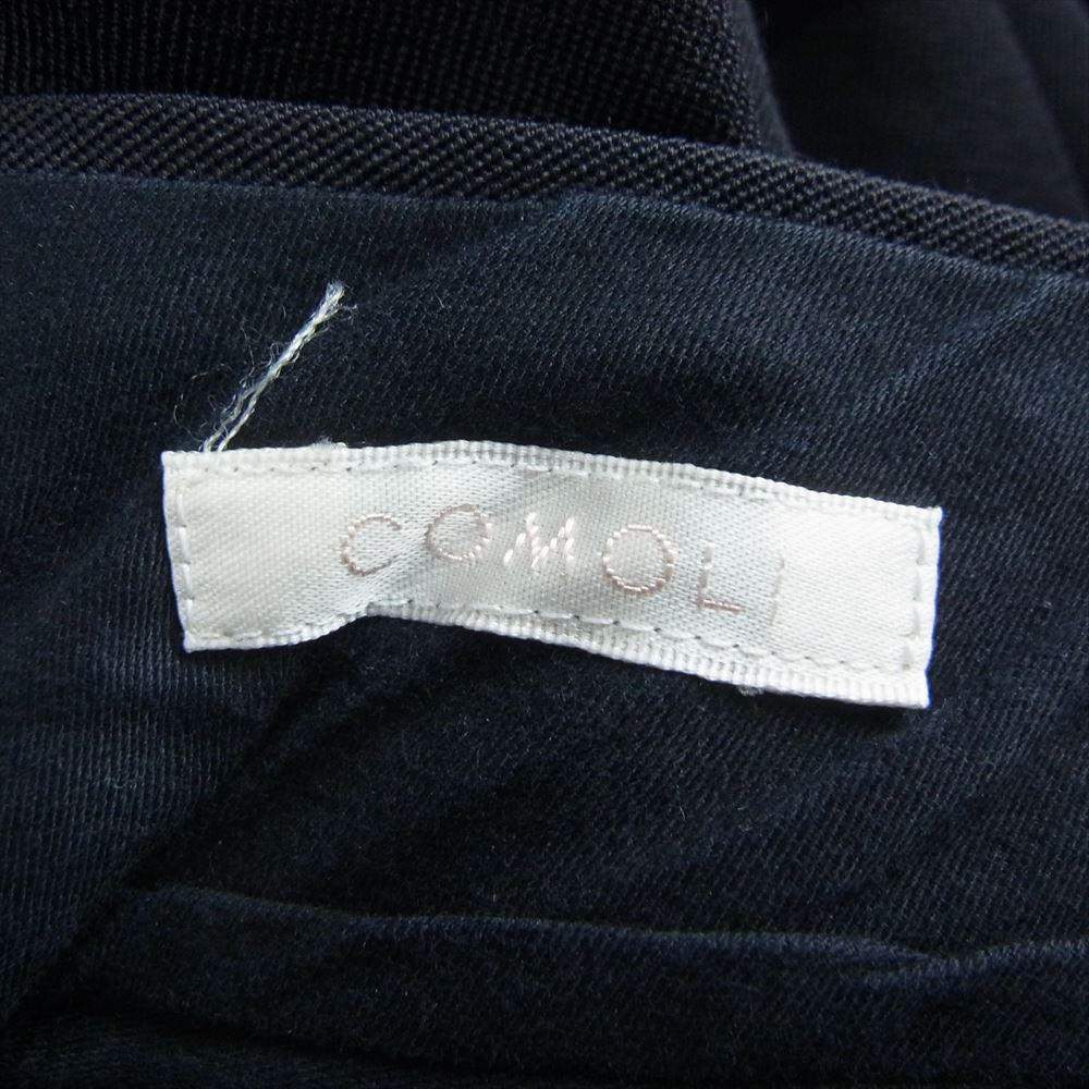 COMOLI コモリ 18AW N03-03001 ウールギャバ ２タックパンツ スラックス テーパード ネイビー系 1【中古】