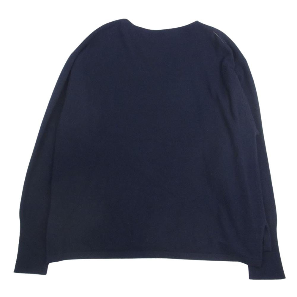 COMOLI コモリ 21AW U03-06005 カシミア100％  コモリニット ハイゲージ ボートネック カシミヤ ニット ネイビー系【中古】