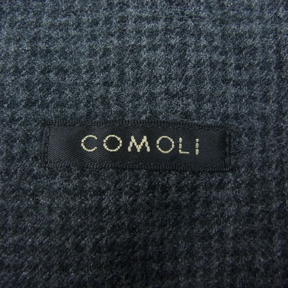 COMOLI コモリ 20AW S03-01010 強縮ウール ダブルジャケット テーラードジャケット チェック チャコール系 1【中古】