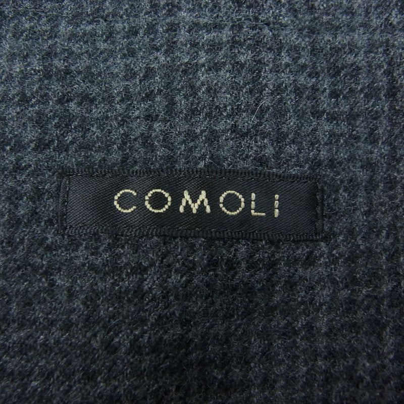 COMOLI コモリ 20AW S03-01010 強縮ウール ダブルジャケット テーラードジャケット チェック チャコール系 1【中古】