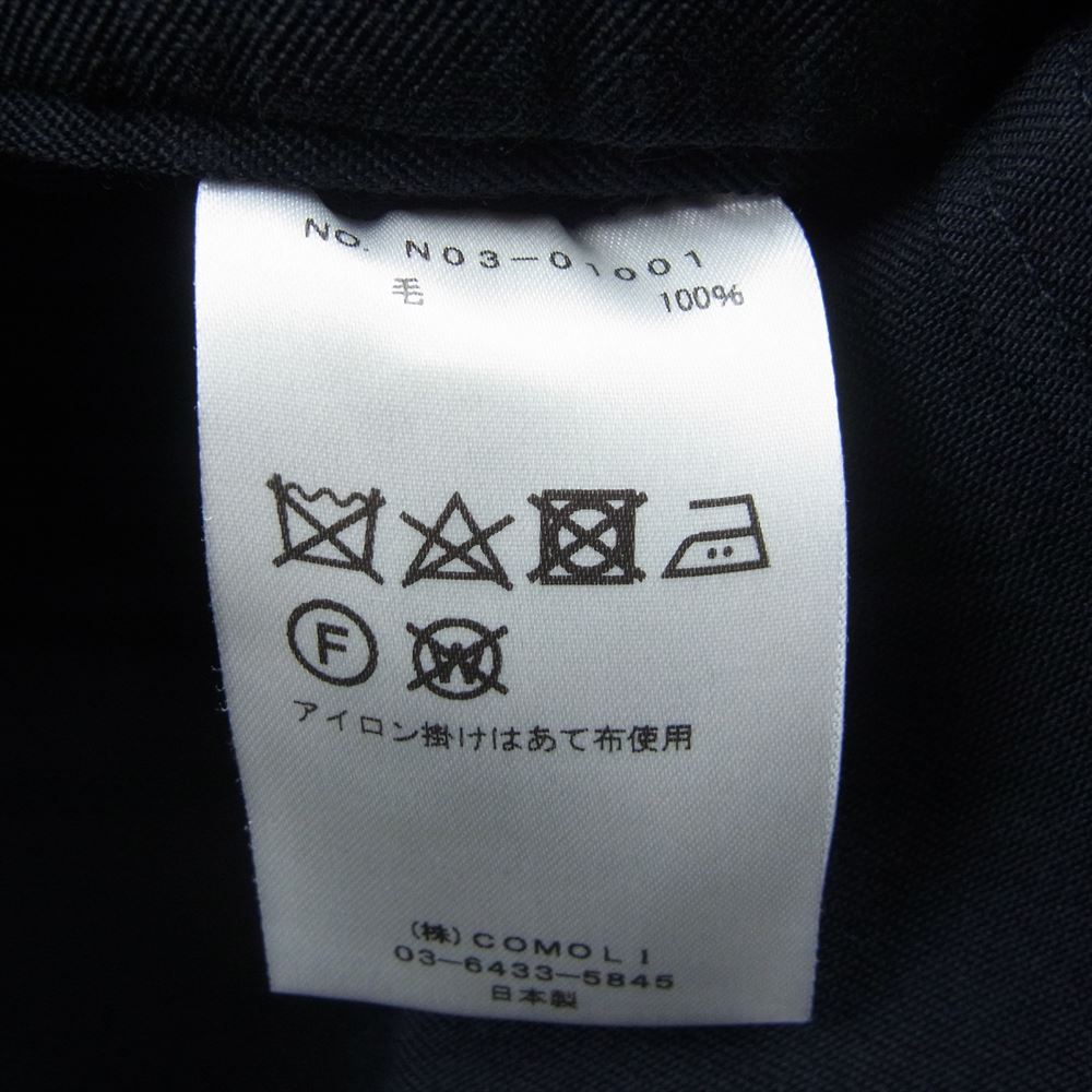 COMOLI コモリ 18AW N03-01001 ウール ギャバ ジャケット テーラードジャケット ブラック系 1【中古】