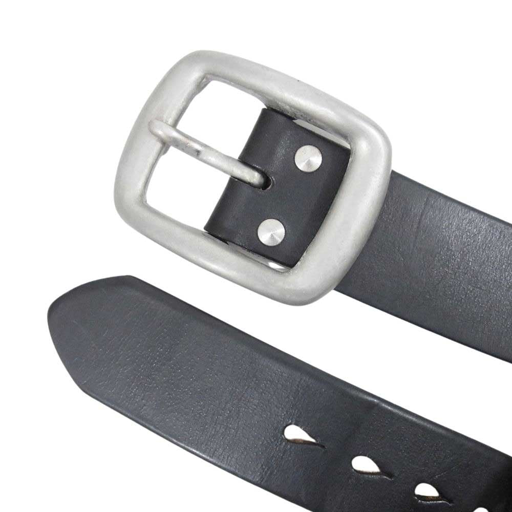 サムライジーンズ ビッグバックル レザー ベルト ブラック系 30【中古】