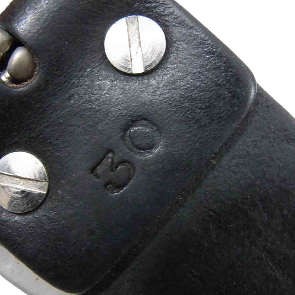 サムライジーンズ ビッグバックル レザー ベルト ブラック系 30【中古】