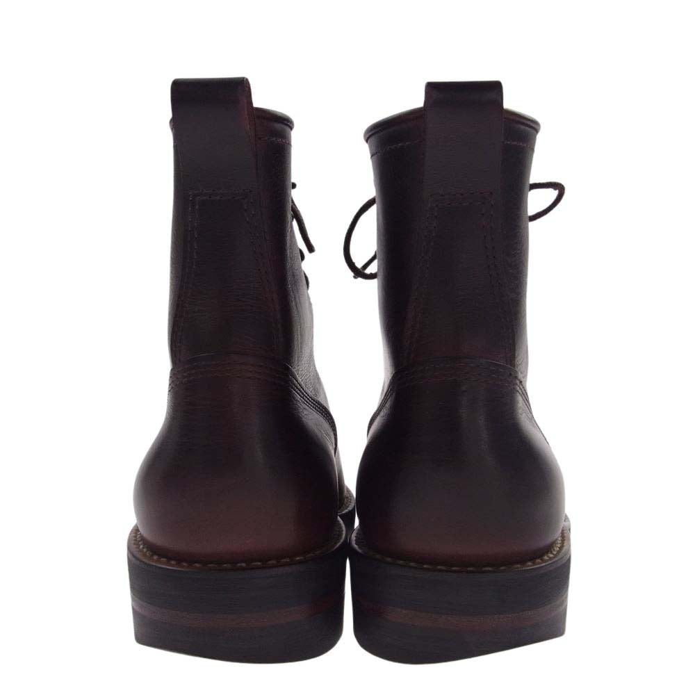 安藤製靴 NERO ネロ ワーク ブーツ ボルドー ブラウン系 25【中古】