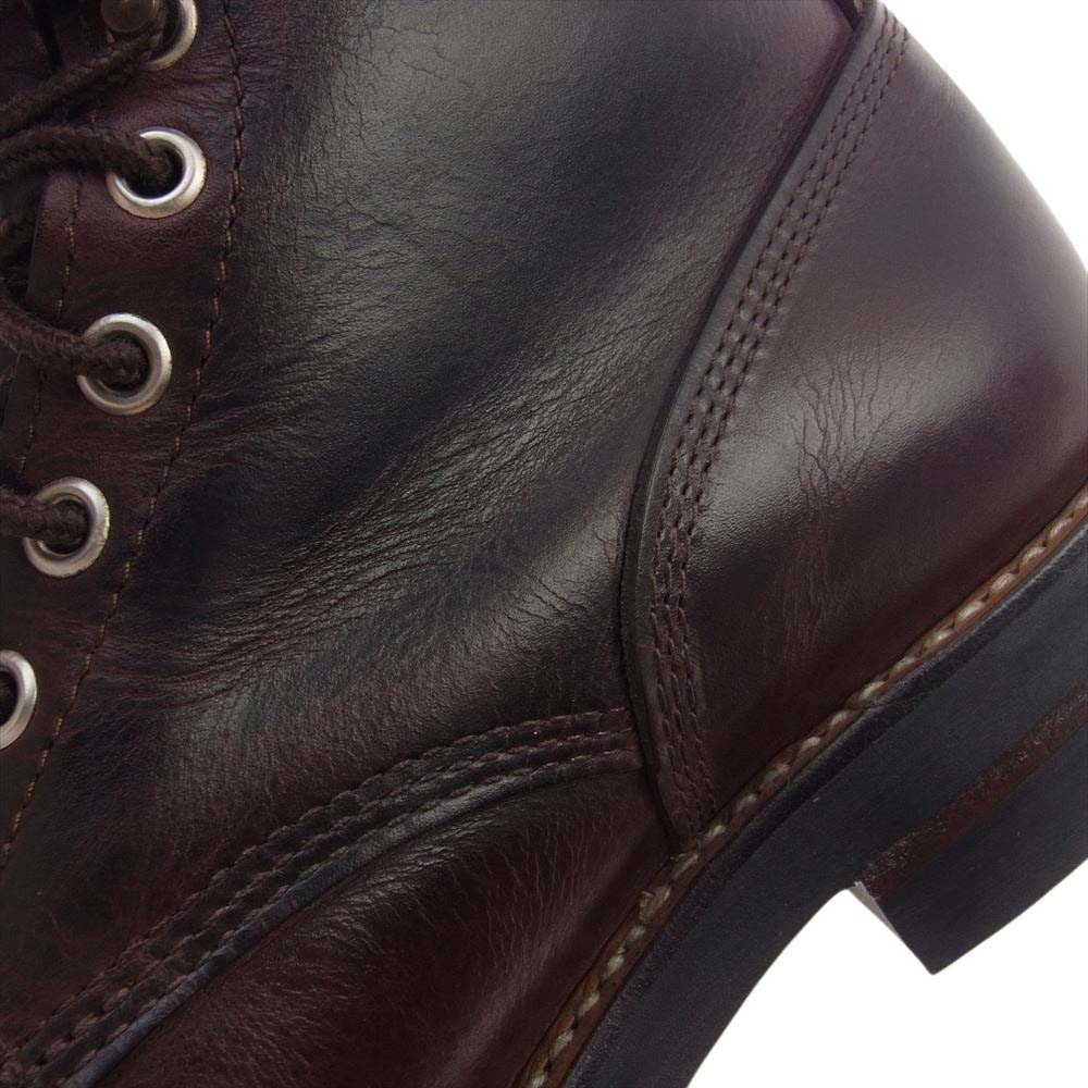 安藤製靴 NERO ネロ ワーク ブーツ ボルドー ブラウン系 25【中古】