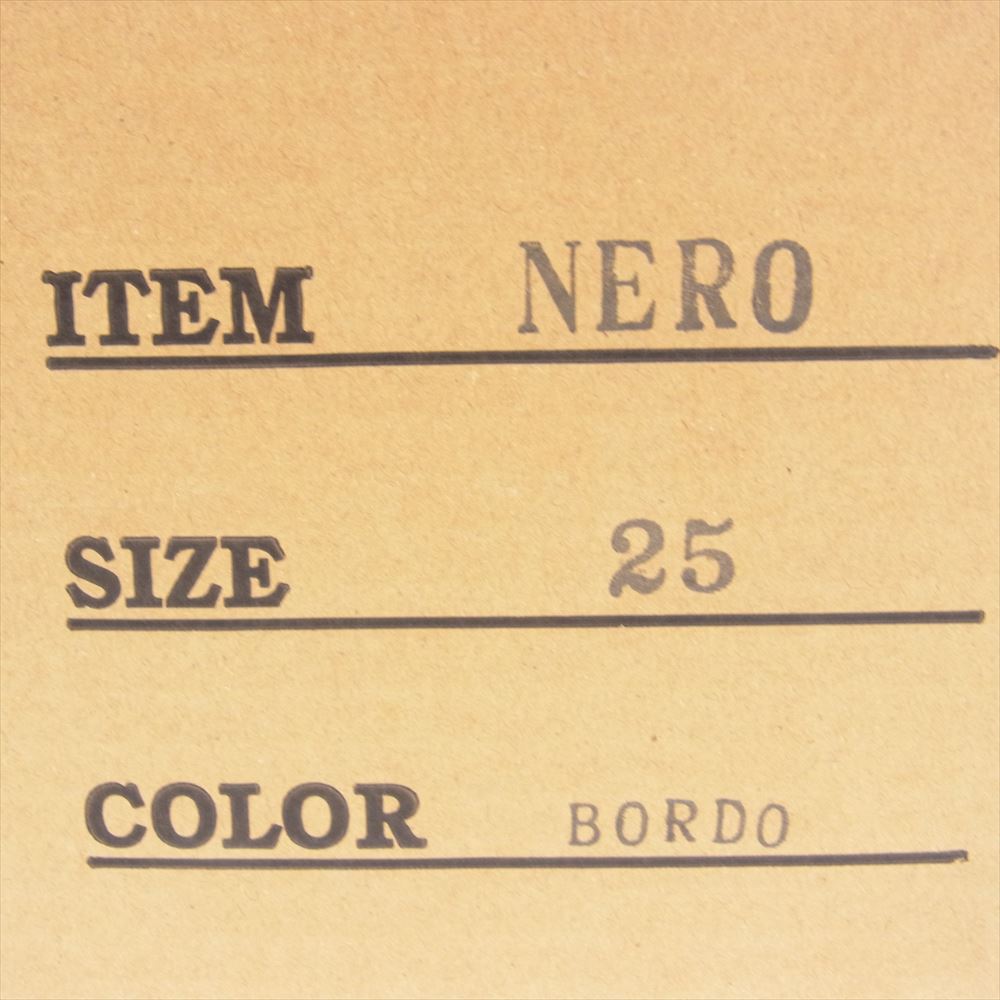 安藤製靴 NERO ネロ ワーク ブーツ ボルドー ブラウン系 25【中古】