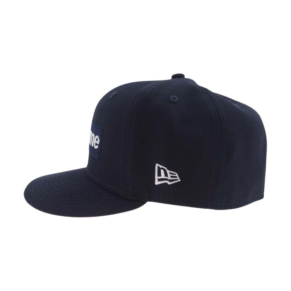 Supreme シュプリーム 21AW × New Era No Comp Box Logo ニューエラ キャップ ノー コンプ ボックスロゴ キャップ ネイビー系 58.7cm【極上美品】【中古】