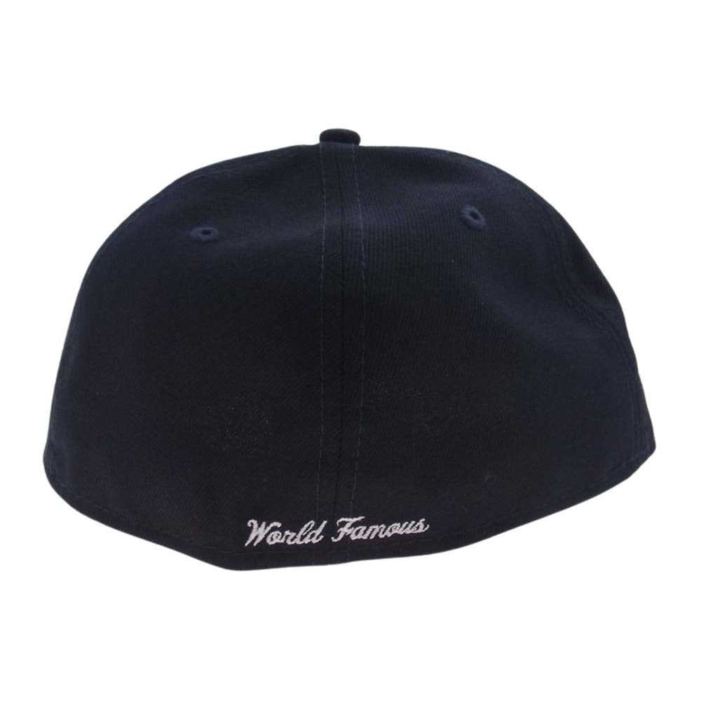 Supreme シュプリーム 21AW × New Era No Comp Box Logo ニューエラ キャップ ノー コンプ ボックスロゴ キャップ ネイビー系 58.7cm【極上美品】【中古】