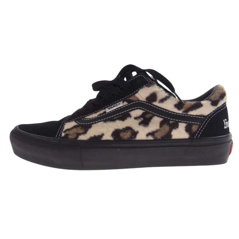 Supreme シュプリーム 23AW × Vans Leopard Old Skool バンズ レオパード オールドスクール スニーカー ブラック系 26.5cm【美品】【中古】