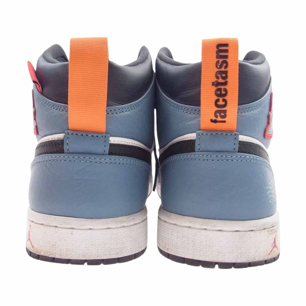 NIKE AIR JORDAN ナイキ ジョーダン CU2802-100 × FACETASM  AJ1 Mid White/Navy ファセッタズム ミッド ホワイト/ネイビー スニーカー ブルーグレー系 28.5cm【中古】