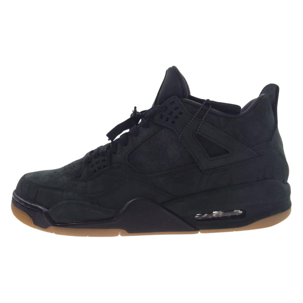 NIKE AIR JORDAN ナイキ ジョーダン 930155-001 × KAWS AJ4 Retro Black カウズ レトロ ブラック スニーカー ブラック系 28.5cm【中古】