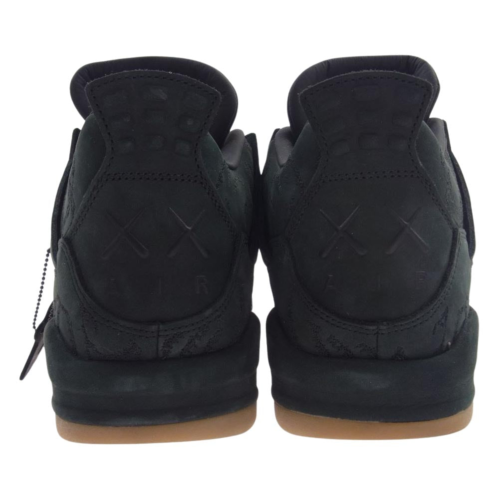 NIKE AIR JORDAN ナイキ ジョーダン 930155-001 × KAWS AJ4 Retro Black カウズ レトロ ブラック スニーカー ブラック系 28.5cm【中古】
