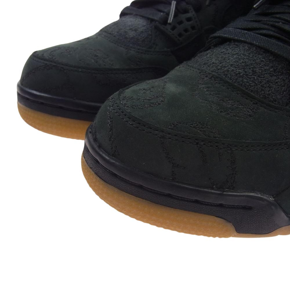 NIKE AIR JORDAN ナイキ ジョーダン 930155-001 × KAWS AJ4 Retro Black カウズ レトロ ブラック スニーカー ブラック系 28.5cm【中古】