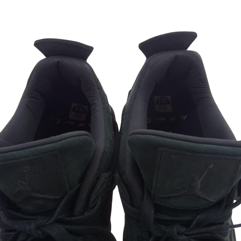 NIKE AIR JORDAN ナイキ ジョーダン 930155-001 × KAWS AJ4 Retro Black カウズ レトロ ブラック スニーカー ブラック系 28.5cm【中古】