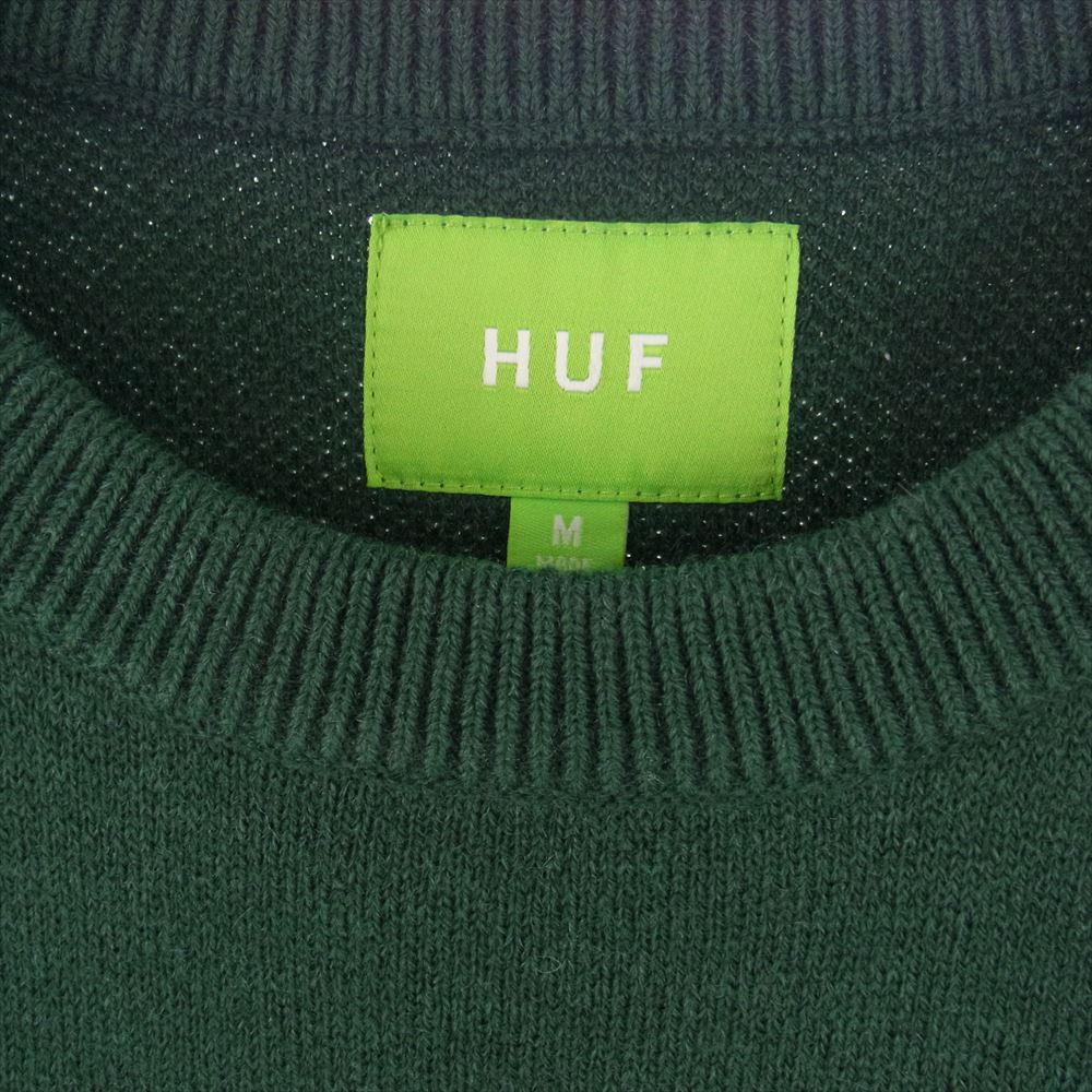 HUF ハフ SNOWMAN CREW SWEATER セーター ニット グリーン系 M【中古】