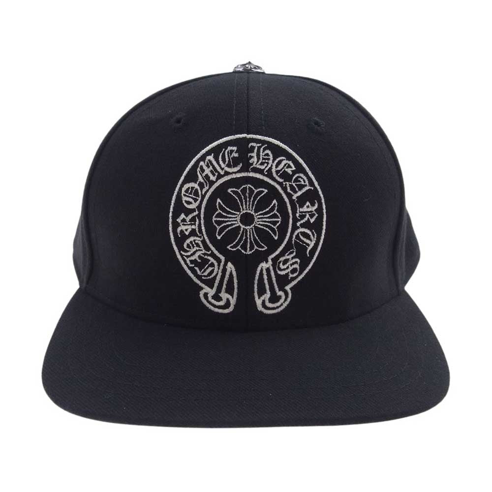 CHROME HEARTS クロムハーツ（原本無） Horseshoe Baseball Cap ホースシュー ベースボール キャップ 帽子 ブラック系 58.7cm【極上美品】【中古】
