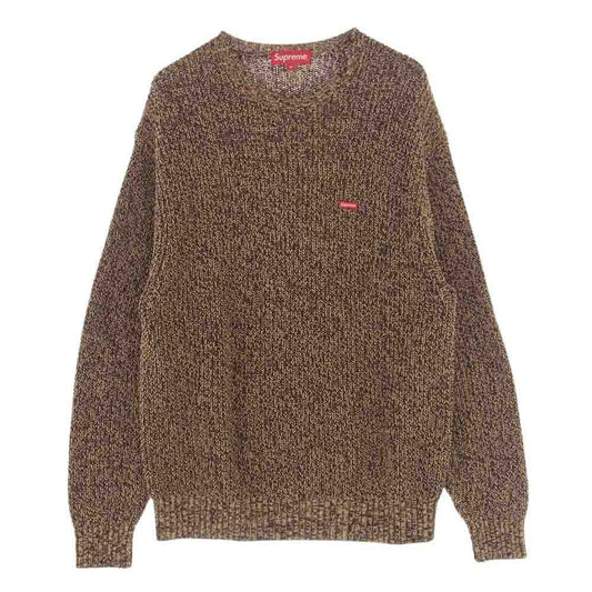 Supreme シュプリーム 21AW Melange Rib Knit Sweater メランジ リブニットクルーネックスモールボックスロゴ ニット ブラウン系 M【中古】