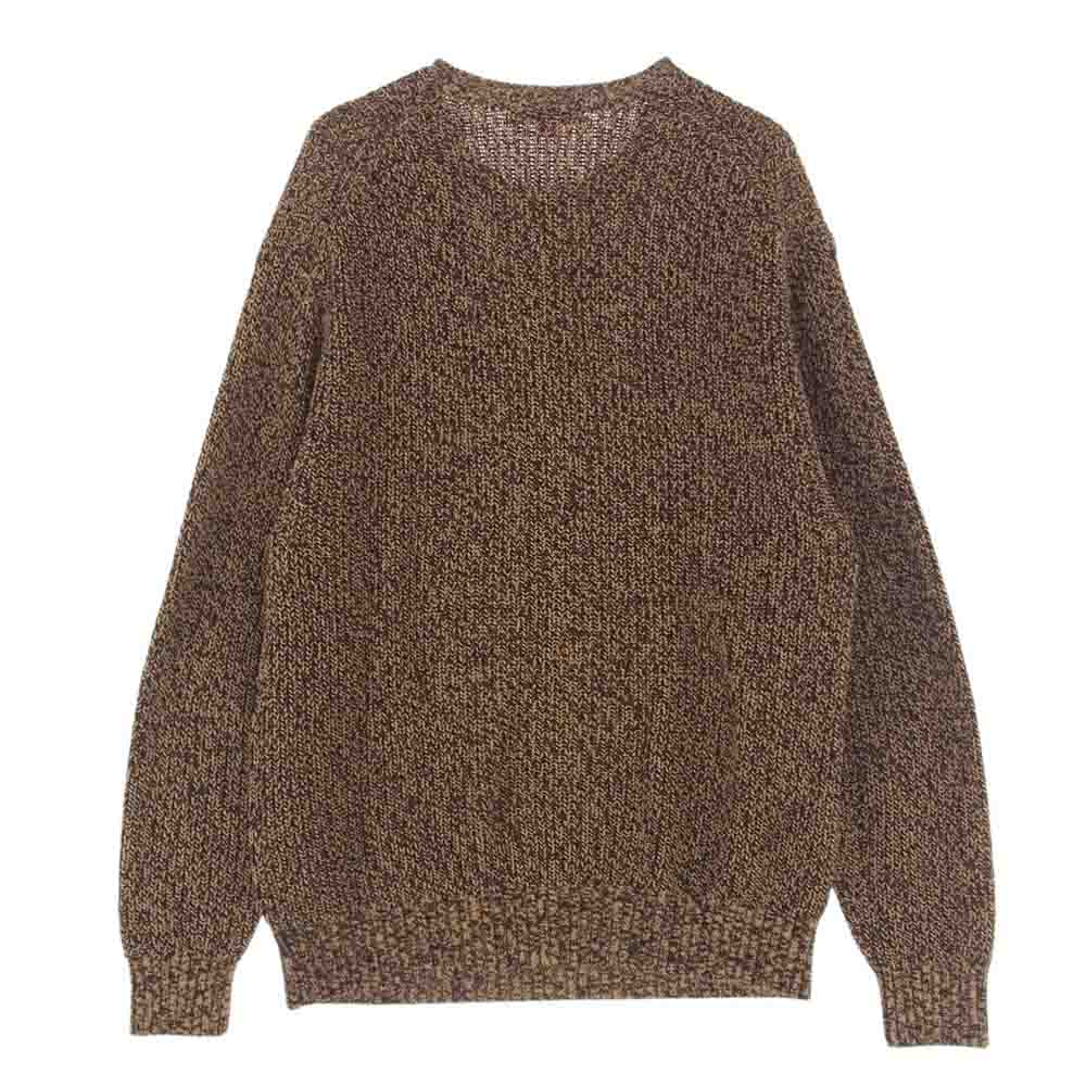 Supreme シュプリーム 21AW Melange Rib Knit Sweater メランジ リブニットクルーネックスモールボックスロゴ ニット ブラウン系 M【中古】