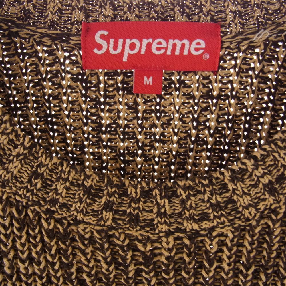 Supreme シュプリーム 21AW Melange Rib Knit Sweater メランジ リブニットクルーネックスモールボックスロゴ ニット ブラウン系 M【中古】