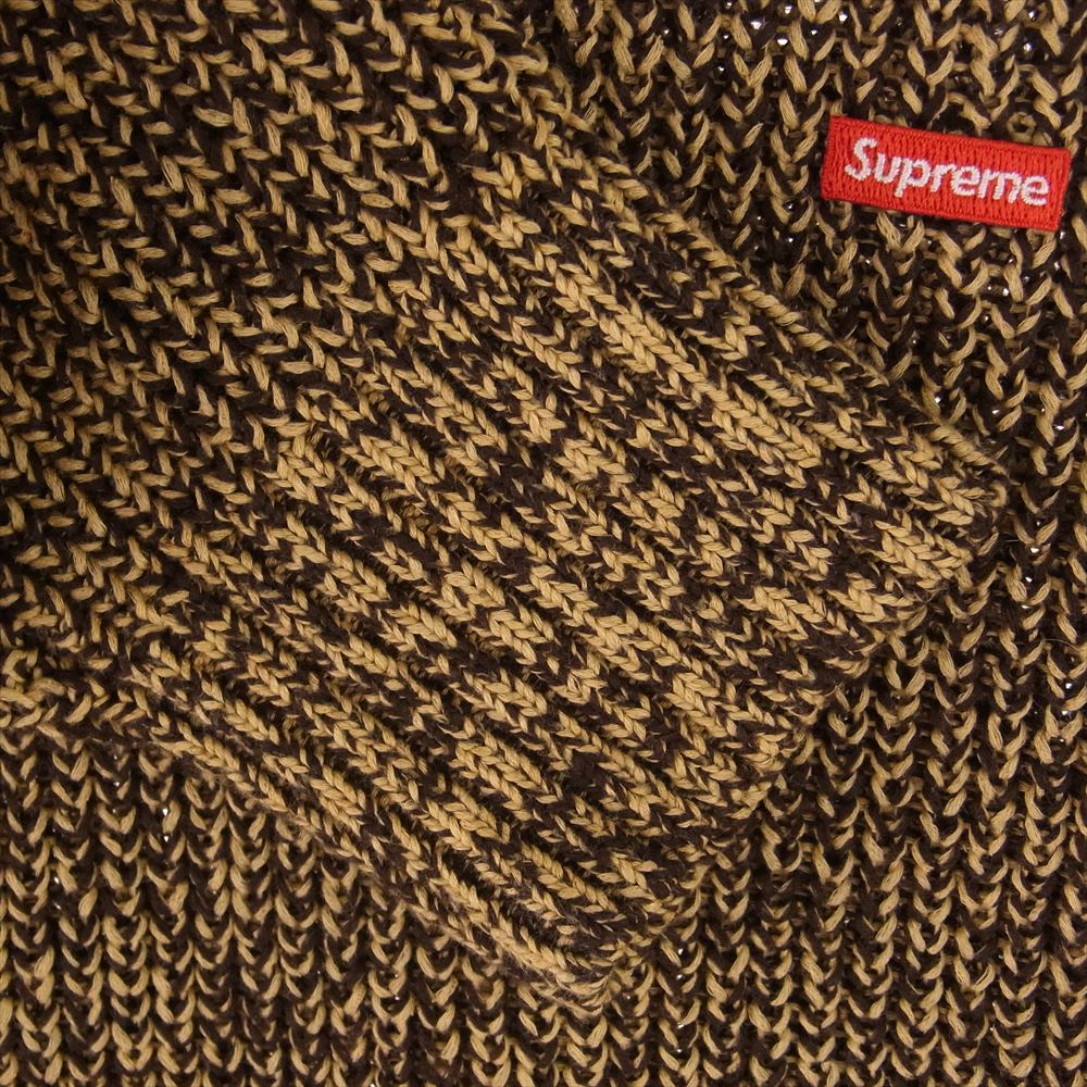 Supreme シュプリーム 21AW Melange Rib Knit Sweater メランジ リブニットクルーネックスモールボックスロゴ ニット ブラウン系 M【中古】