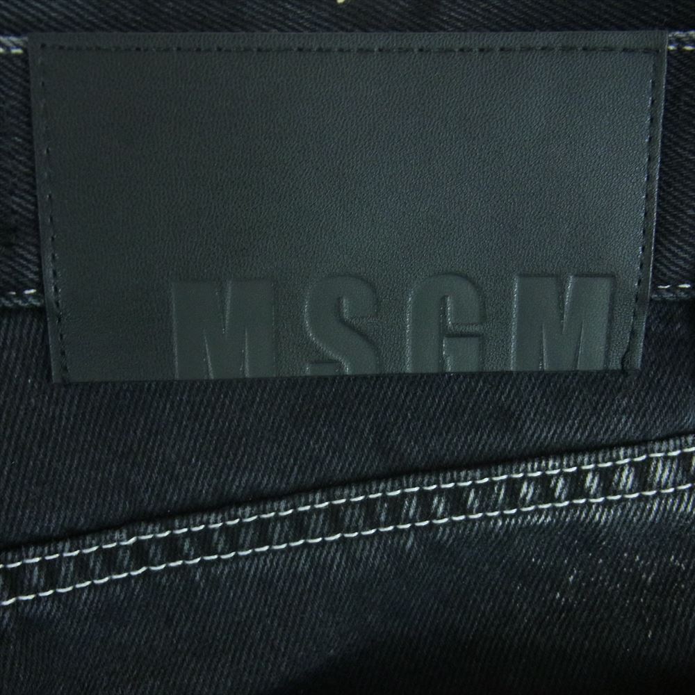 MSGM エムエスジーエム 3340MP49L イタリア製 Jeans bleached hands ブリーチ ジーンズ デニム パンツ 加工 ブラック系 グレー系 44【中古】