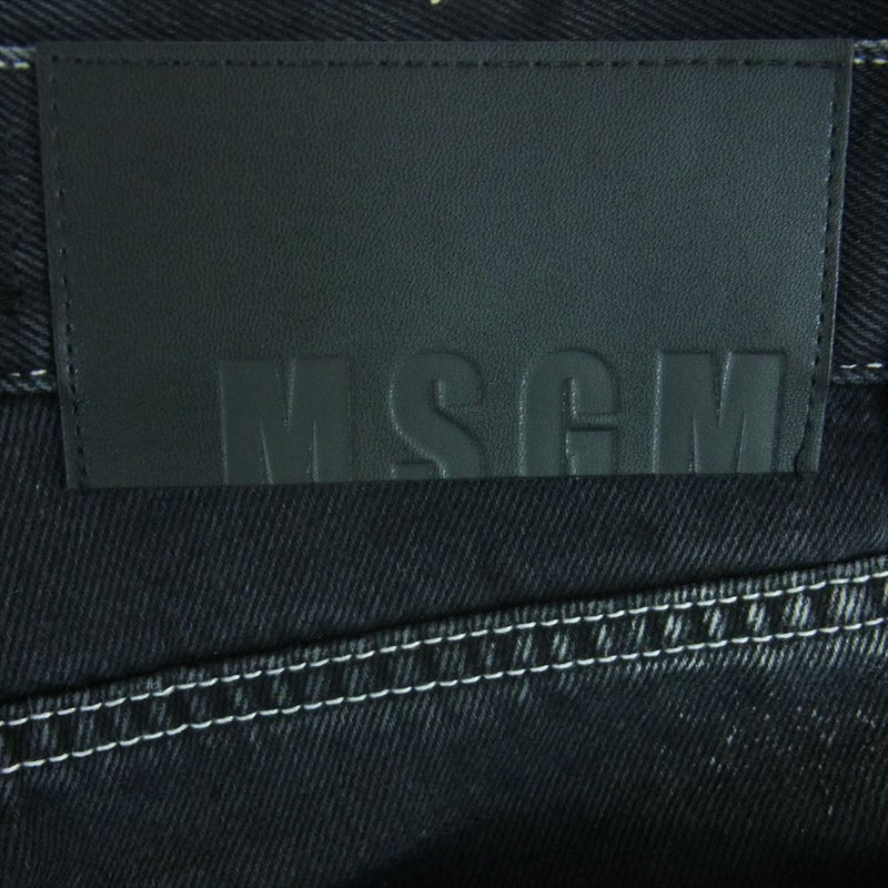 MSGM エムエスジーエム 3340MP49L イタリア製 Jeans bleached hands ブリーチ ジーンズ デニム パンツ 加工 ブラック系 グレー系 44【中古】